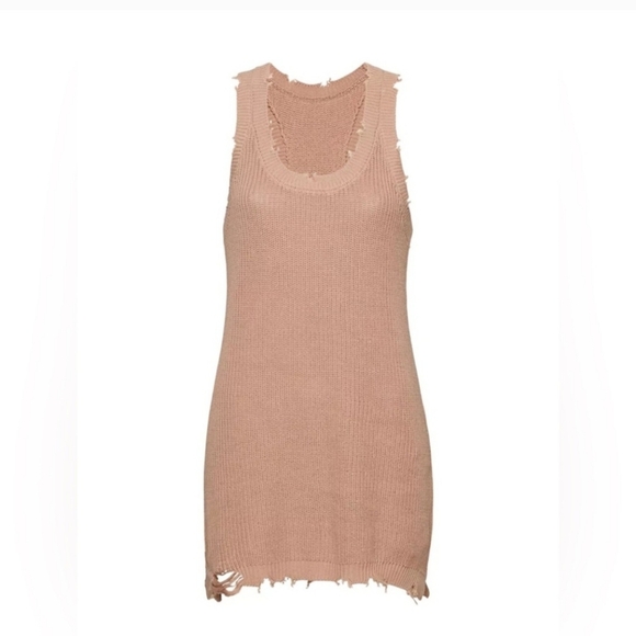 SER.O.YA Sweater Vest Mini Dress With Distressed Edges Large - Picture 1 of 6